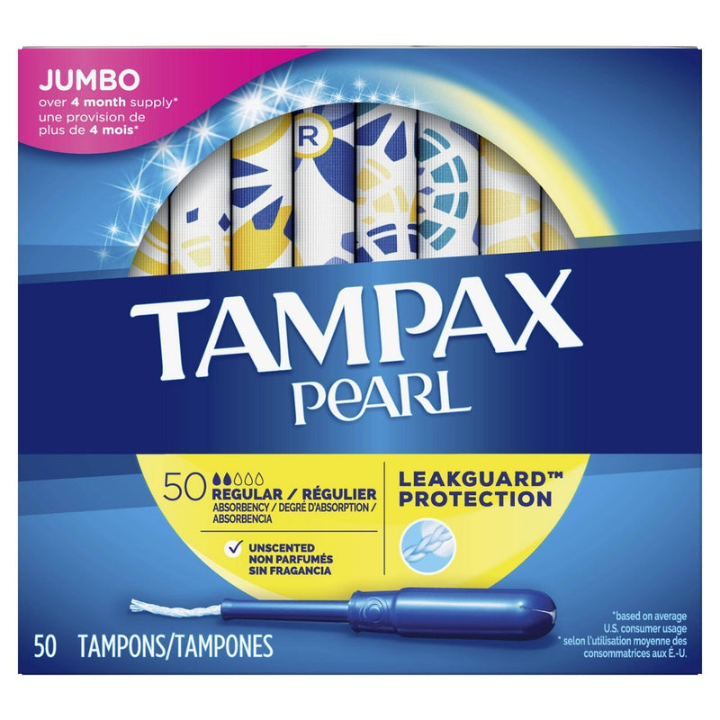 Tampax Pearl Tampons - Regular Absorbency - Plastic - 50ct