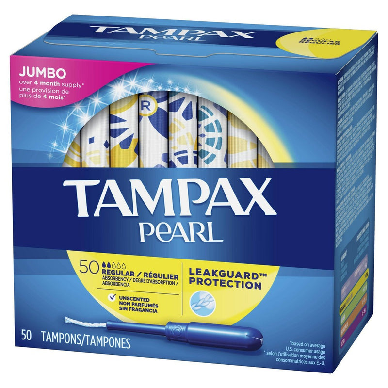 Tampax Pearl Tampons - Regular Absorbency - Plastic - 50ct