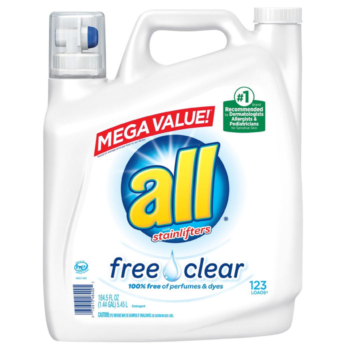 all Ultra Free Clear HE Liquid Laundry Detergent - 184.5oz