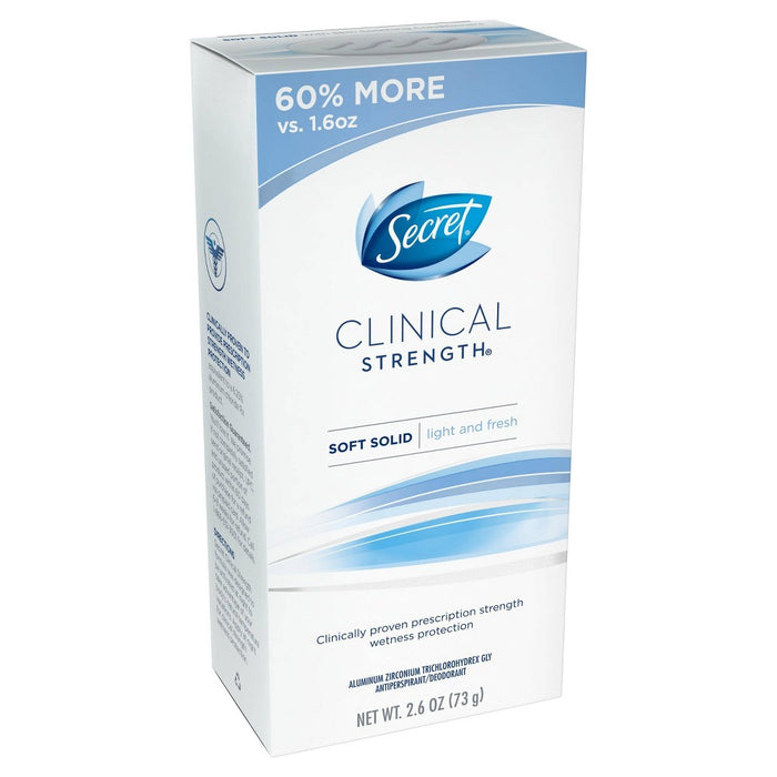 Secret Clinical Strength Light and Fresh Soft Solid Antiperspirant and Deodorant - 2.6oz