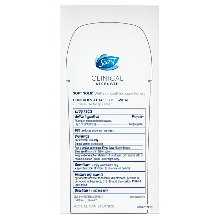Secret Clinical Strength Light and Fresh Soft Solid Antiperspirant and Deodorant - 2.6oz