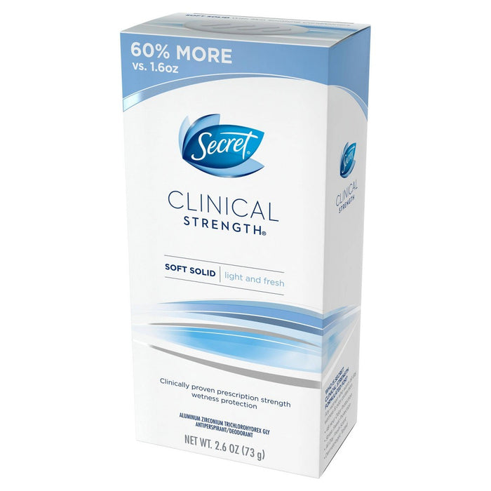 Secret Clinical Strength Light and Fresh Soft Solid Antiperspirant and Deodorant - 2.6oz