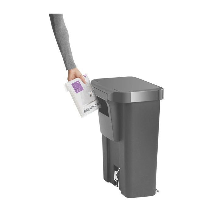 simplehuman 45 Liter Rectangular Step Trash Can - Gray