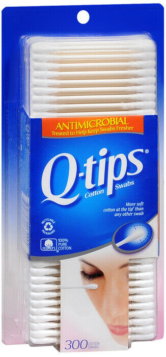 Q Tips Swabs Antibact Size 300s Q-Tips Antibacterial Swabs (pack of 3)