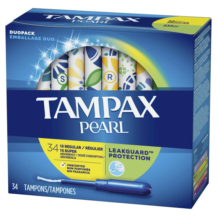 Tampax Pearl DuoPack Tampons - Plastic - 34ct
