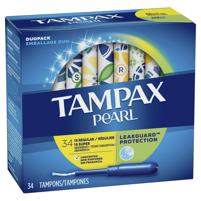 Tampax Pearl DuoPack Tampons - Plastic - 34ct