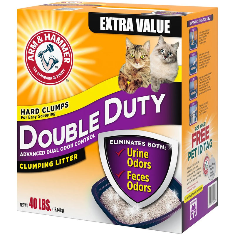 Arm & Hammer Double Duty Advanced Odor Control Clumping Cat Litter - 40lbs (LOCAL PICKUP ONLY)