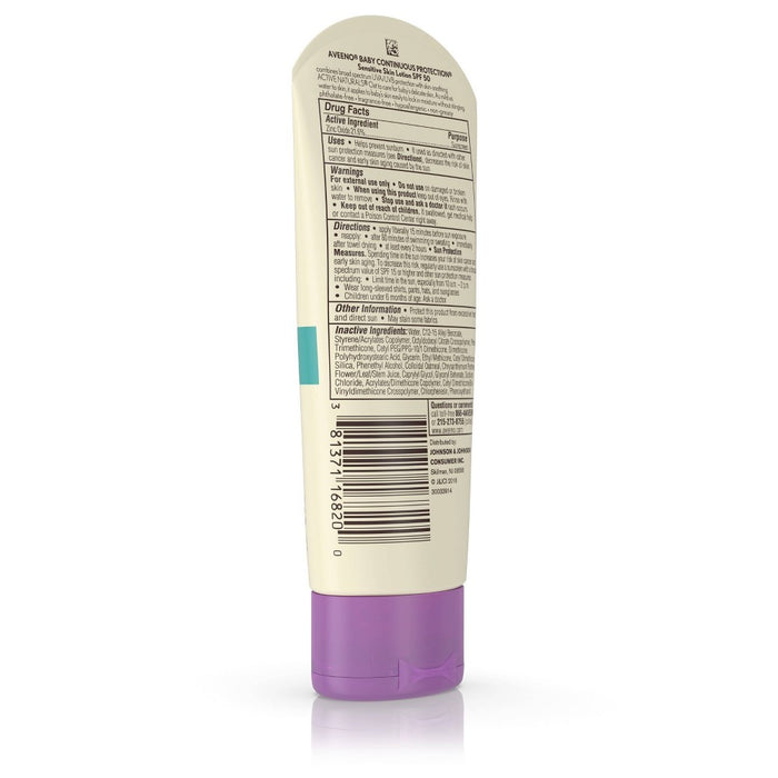 Aveeno Baby Continuous Protection Zinc Oxide Mineral Sunscreen - SPF 50
