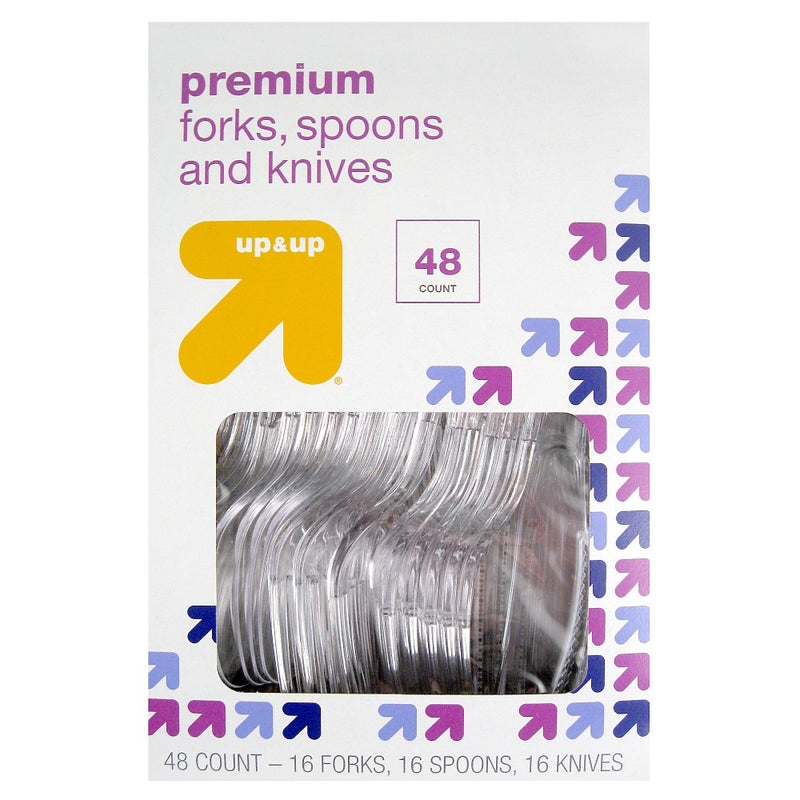 Premium Plastic Forks Spoons and Knives - 48ct - Up&Up&