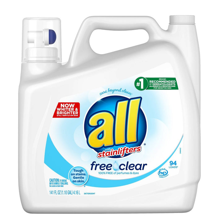 All Ultra Free Clear HE Liquid Laundry Detergent - 141oz