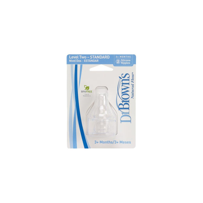Dr. Browns Standard Bottle with Level 2 Nipple (2 Pack)