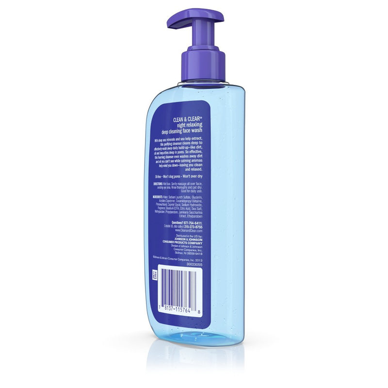 Clean & Clear Night Relaxing Oil-Free Deep Cleaning Face Wash - 8 fl oz