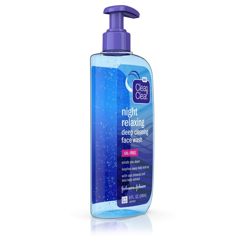 Clean & Clear Night Relaxing Oil-Free Deep Cleaning Face Wash - 8 fl oz