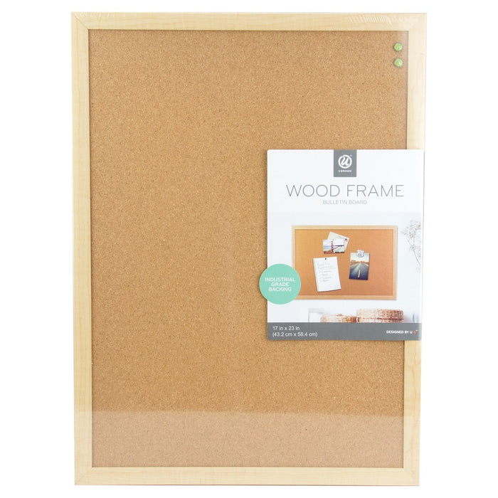 Ubrands Cork Bulletin Board Wood Frame 17"x23" Brown (LOCAL PICKUP ONLY)