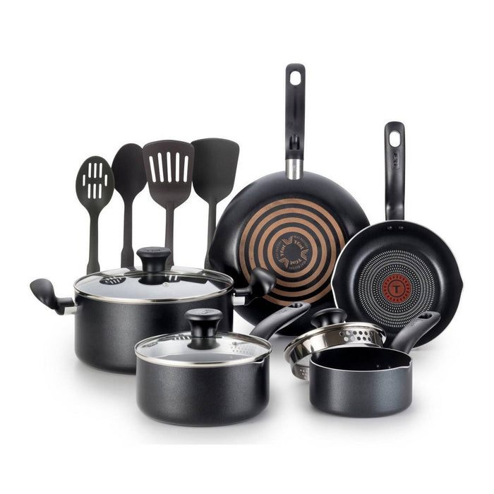 T-Fal 12pc Simply Cook Nonstick Cookware Set Black (LOCAL PICKUP ONLY)