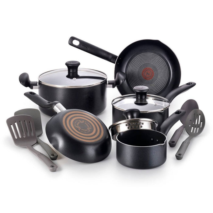 T-Fal 12pc Simply Cook Nonstick Cookware Set Black (LOCAL PICKUP ONLY)