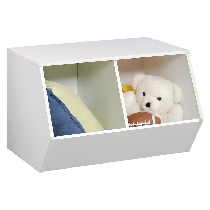 Stackable Laminate 2-Compartment Bin White - Pillowfort& (LOCAL PICKUP ONLY)