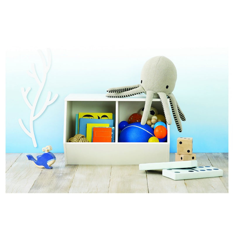 Stackable Laminate 2-Compartment Bin White - Pillowfort& (LOCAL PICKUP ONLY)