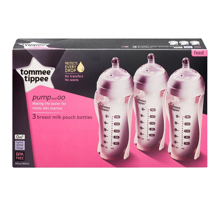 Tommee Tippee Pump and Go Breast Milk Pouch Bottle (3 pack)