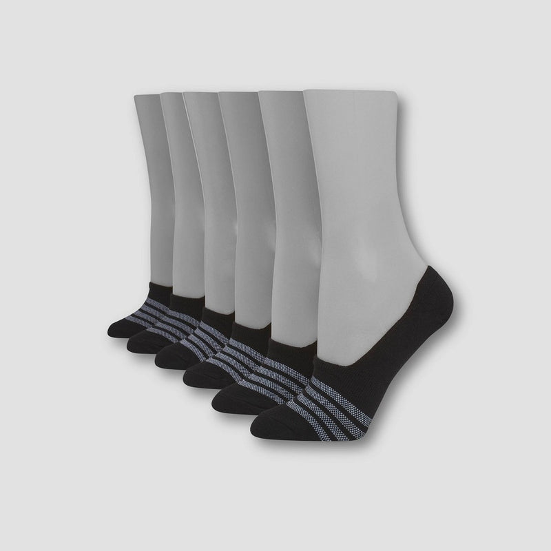 Hanes Premium Women's 4+2 Bonus Pack Liner Athletic Socks - Black 5-9