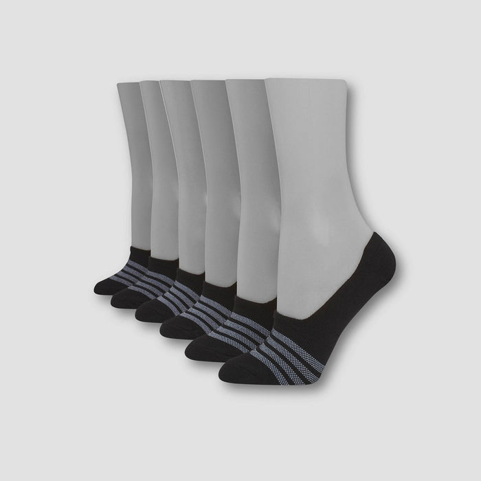Hanes Premium Women's 4+2 Bonus Pack Liner Athletic Socks - Black 5-9