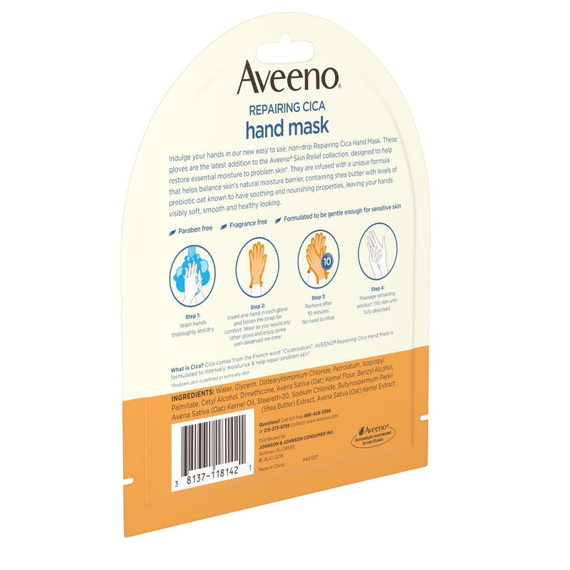 Aveeno Repairing CICA Hand Mask Oat And Shea Butter 1 Pair of Gloves