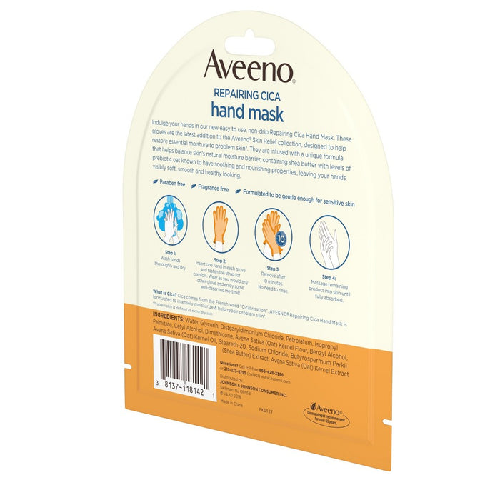 Aveeno Repairing CICA Hand Mask Oat And Shea Butter 1 Pair of Gloves