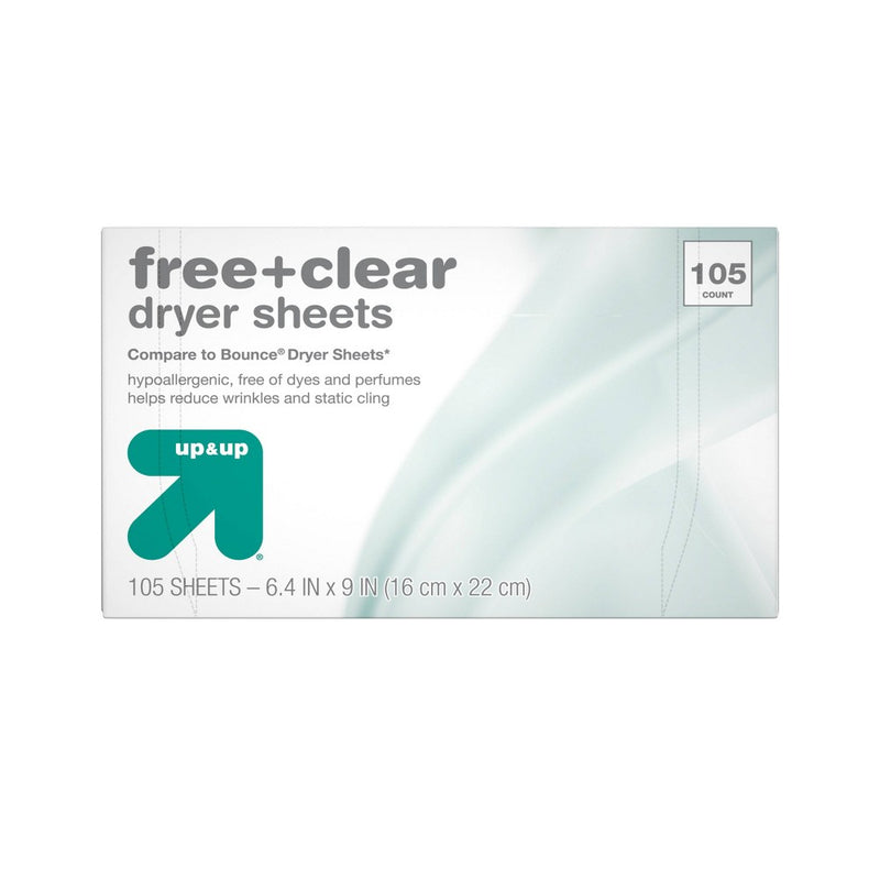 Free & Clear Fabric Softener Dryer Sheets - 105ct  - Up&Up&-