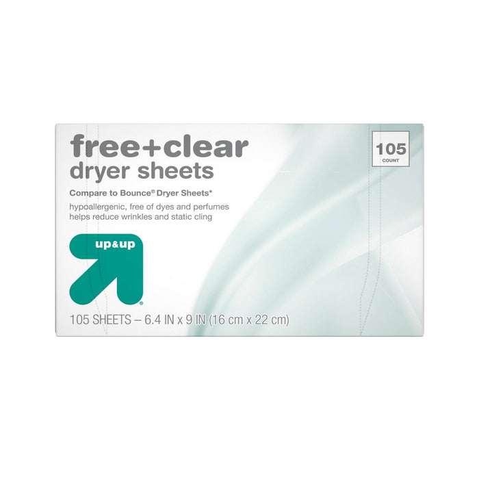 Free & Clear Fabric Softener Dryer Sheets - 105ct  - Up&Up&-