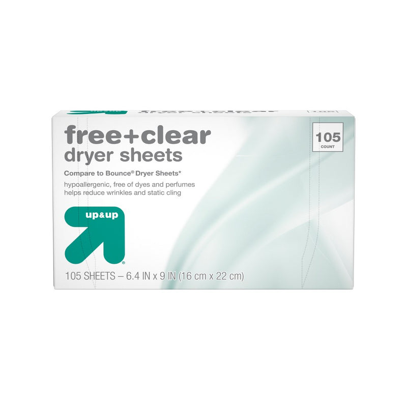 Free & Clear Fabric Softener Dryer Sheets - 105ct  - Up&Up&-