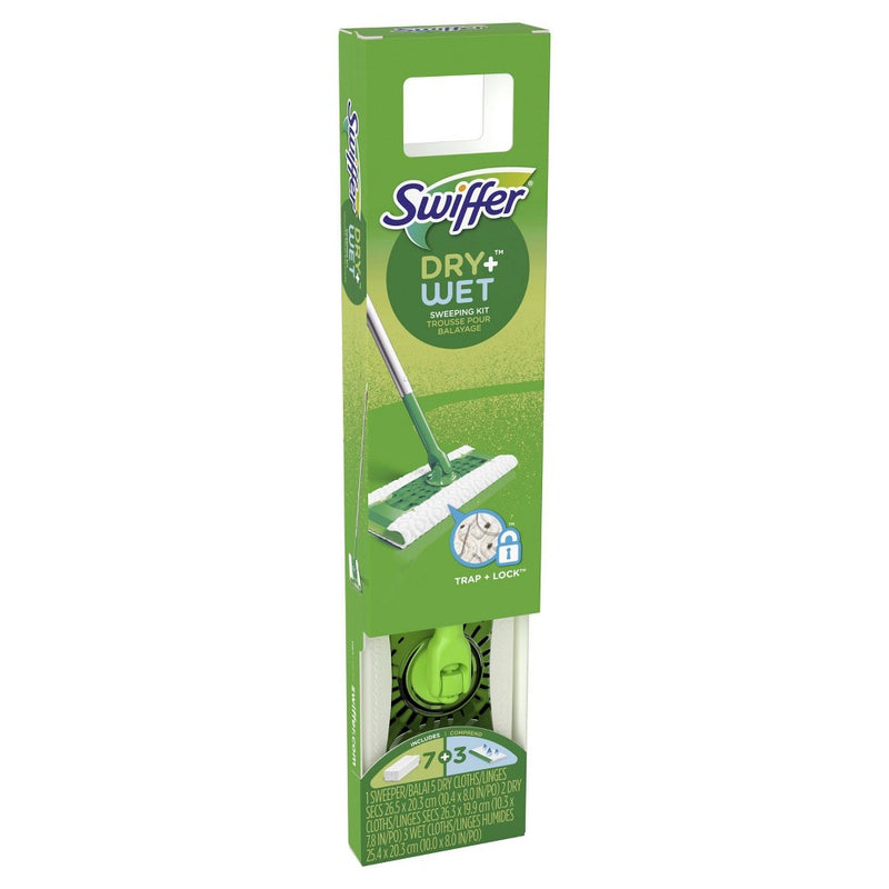 Swiffer Sweeper Dry + Wet All Purpose Floor Mopping and Cleaning Starter Kit with Heavy Duty Cloths - Includes 1 Mop - 10 Refills (LOCAL PICKUP ONLY)