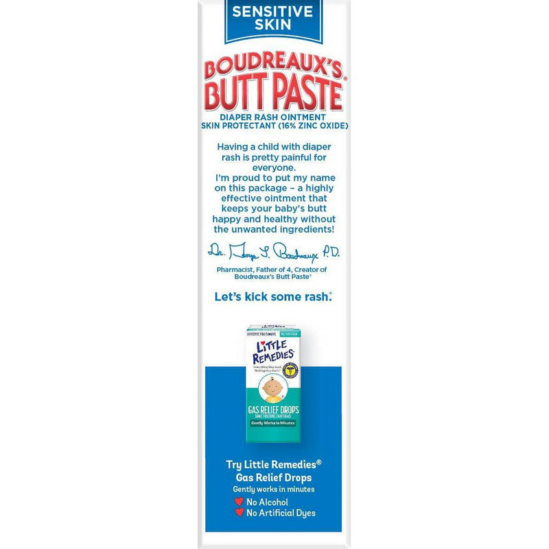 Boudreaux's Butt Paste Hypoallergenic Diaper Rash Ointment For Sensitive Skin - 4oz