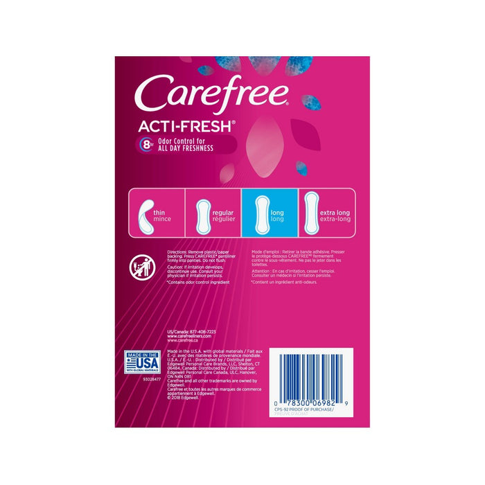 Carefree Acti-Fresh Long Pantiliners - Unscented - 92ct5