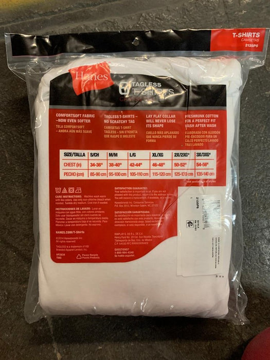 Hanes Men 6Pk Crew Neck T-Shirts With Fresh IQ - L White5