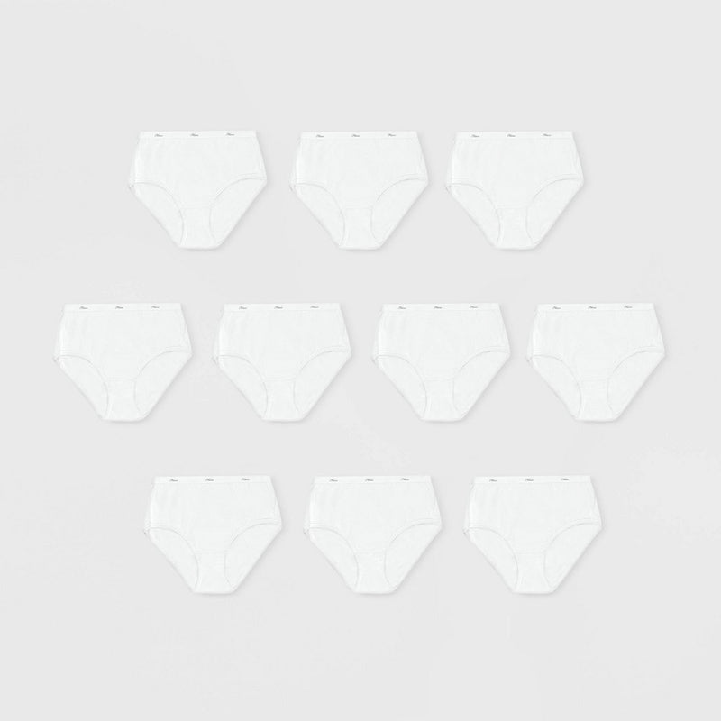 Hanes Women's 10pk White Briefs Underwear - White 7
