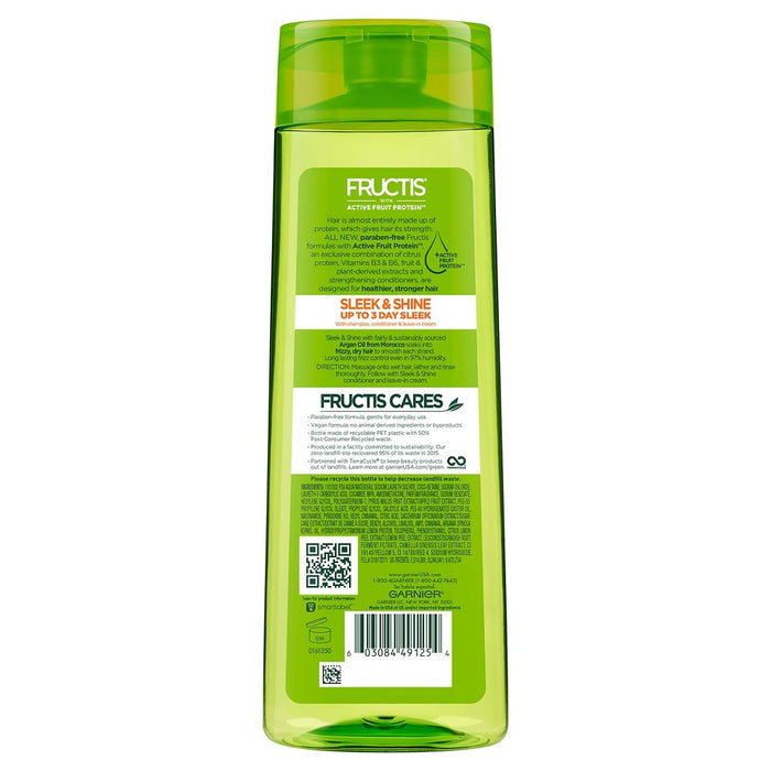 Garnier Fructis Sleek & Shine Shampoo for Frizzy, Dry, Unmanageable Hair -12.5 fl oz