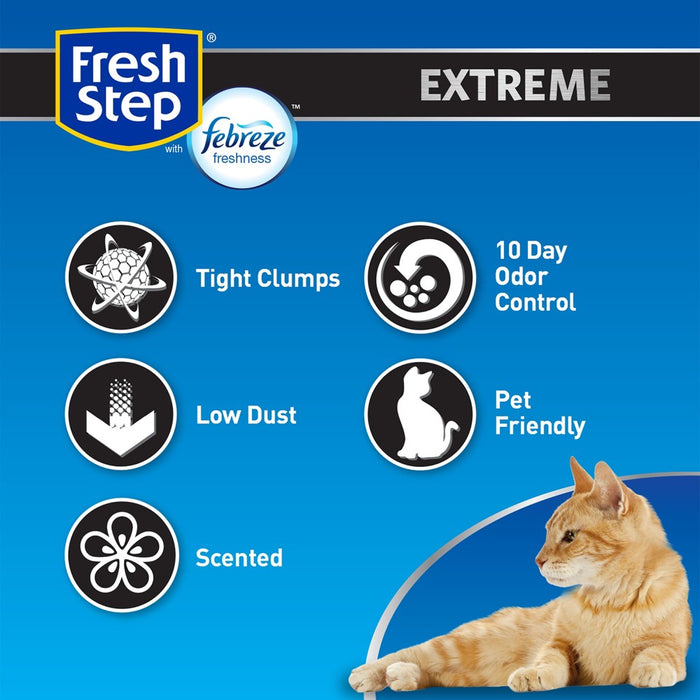 Fresh Step - Extreme Scented Litter with the Power of Febreze - Clumping Cat Litter - Mountain Spring - 25lbs (LOCAL PICKUP ONLY)