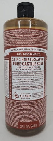 Dr. Bronner's 18-In-1 Hemp Pure-Castile Soap - Eucalyptus - 32 fl oz
