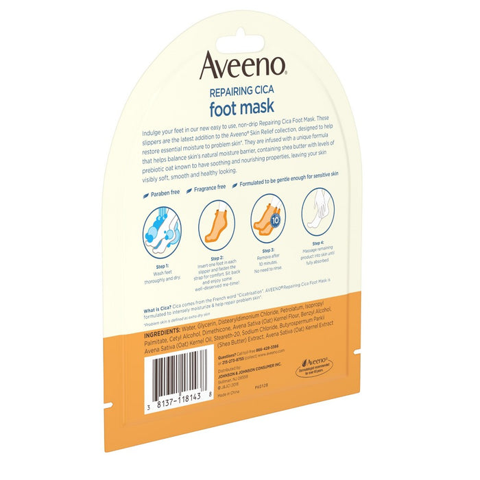 Aveeno Repairing CICA Moisturizing Foot Mask with Oat 1 Pair