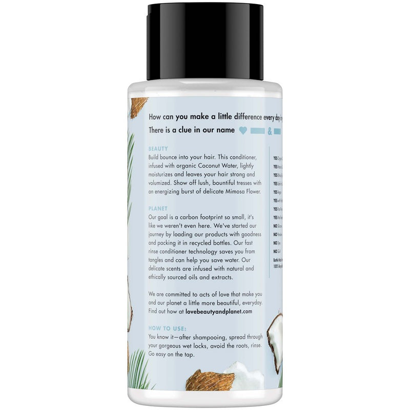 Love Beauty & Planet Coconut Water & Mimosa Flower Volume & Bounty Conditioner - 13.5 fl oz