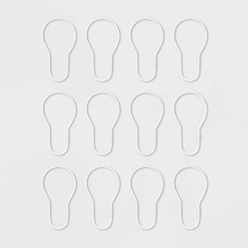 Basic Shower Curtain Hooks With Clasp White - Room Essentials&