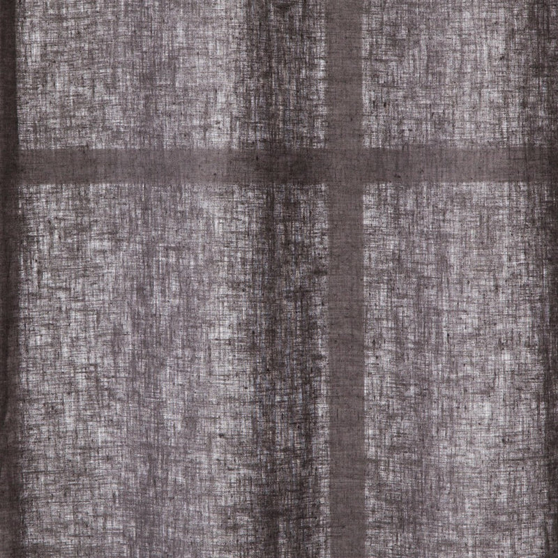 108"x54" Light Filtering Linen Curtain Panel Brown/Dark Gray - Threshold&