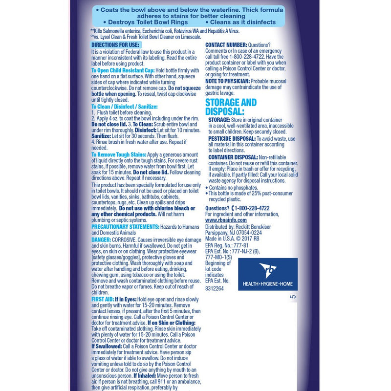 Lysol Power Toilet Bowl Cleaner - 24 oz