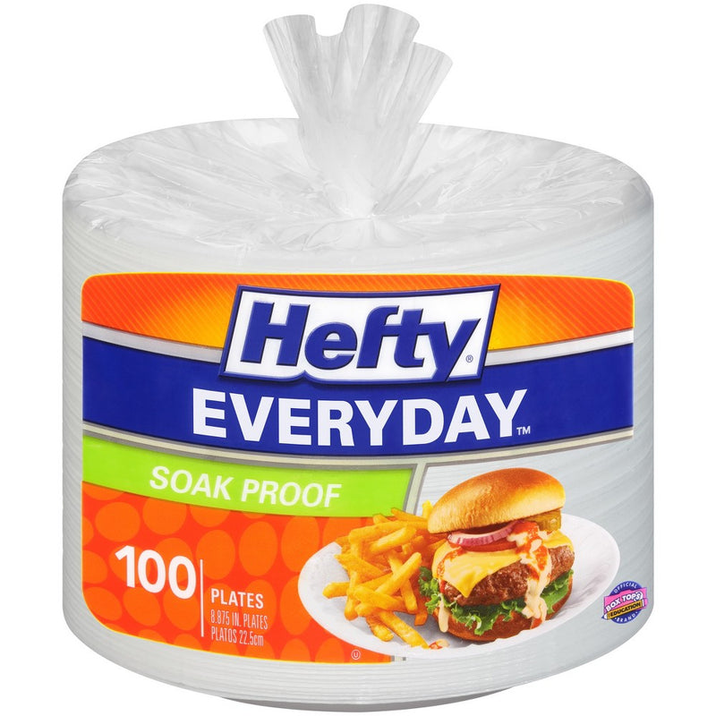 Hefty Soak Proof 9" Foam Plates - 100 Count