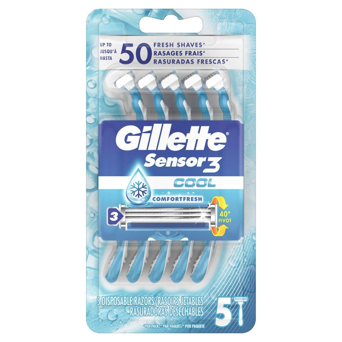 Gillette Sensor3 Cool Men's Disposable Razors - 5ct