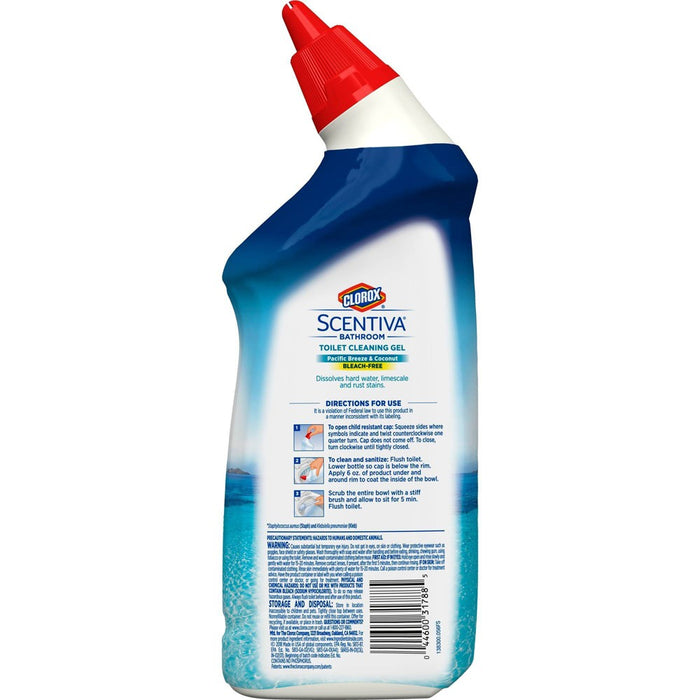 Clorox Scentiva Toilet Cleaning Gel Bleach Free - Pacific Breeze & Coconut - 24oz