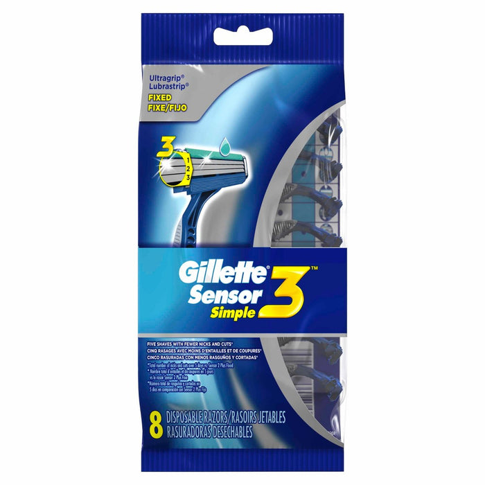 GILLETTE 3SENSOR SIMPLE 3 8 PACK