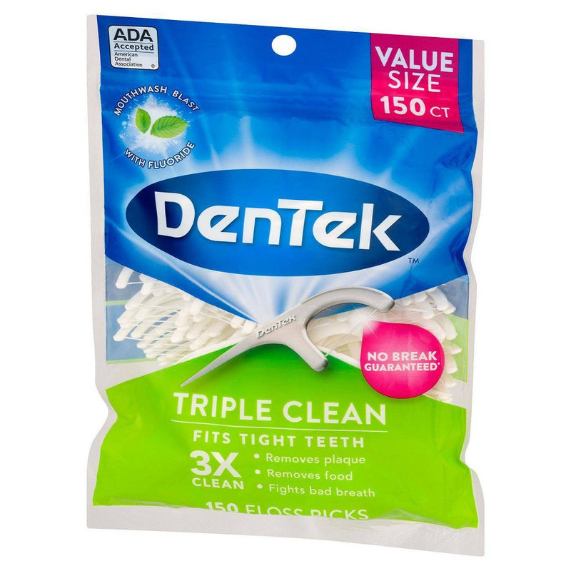 DenTek Triple Clean Floss Picks - For Tight Teeth - 150ct
