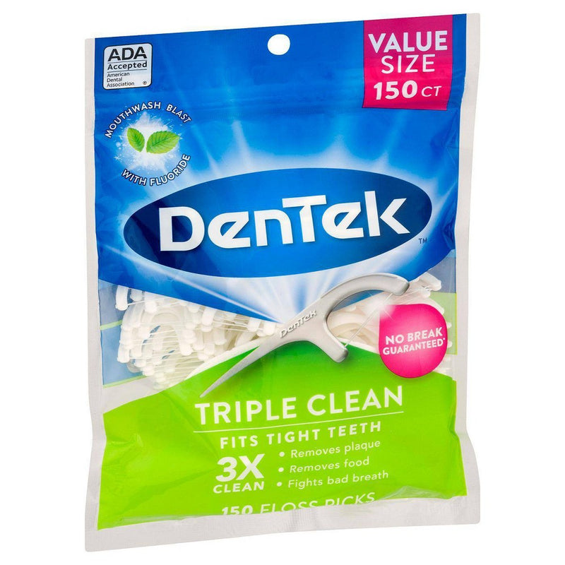 DenTek Triple Clean Floss Picks - For Tight Teeth - 150ct