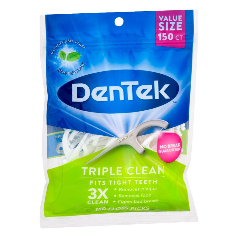 DenTek Triple Clean Floss Picks - For Tight Teeth - 150ct